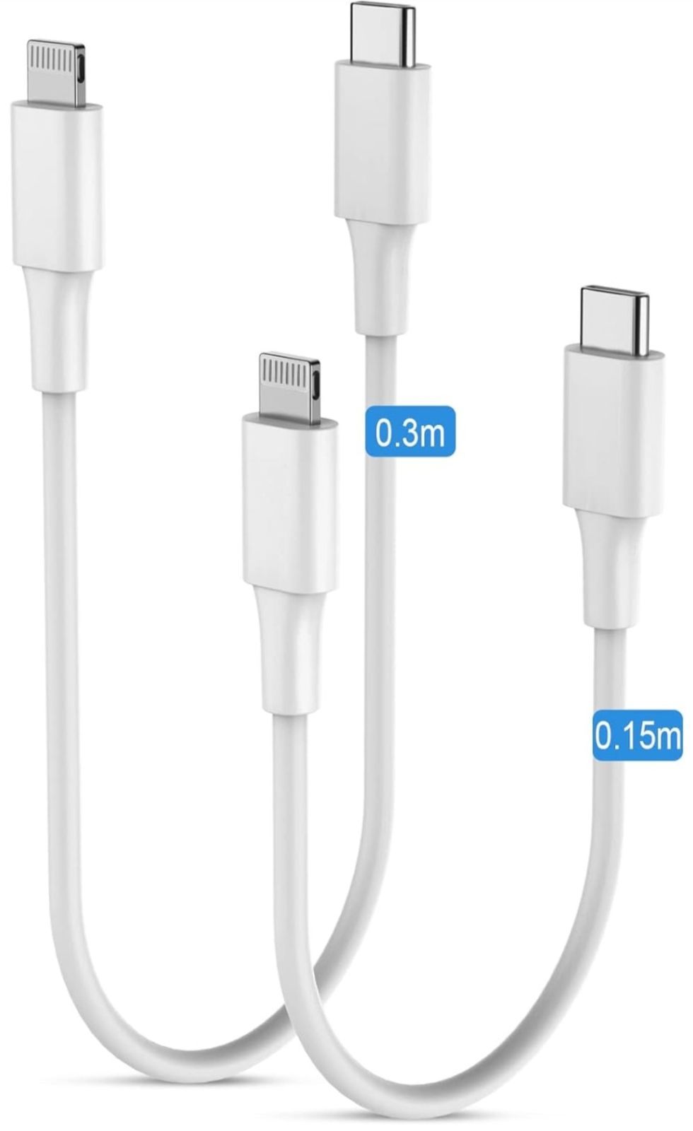 USB C ライトニングケーブル iPhone 充電ケーブル 純正 2 本セット 15 30CM Type C Lightningケーブル