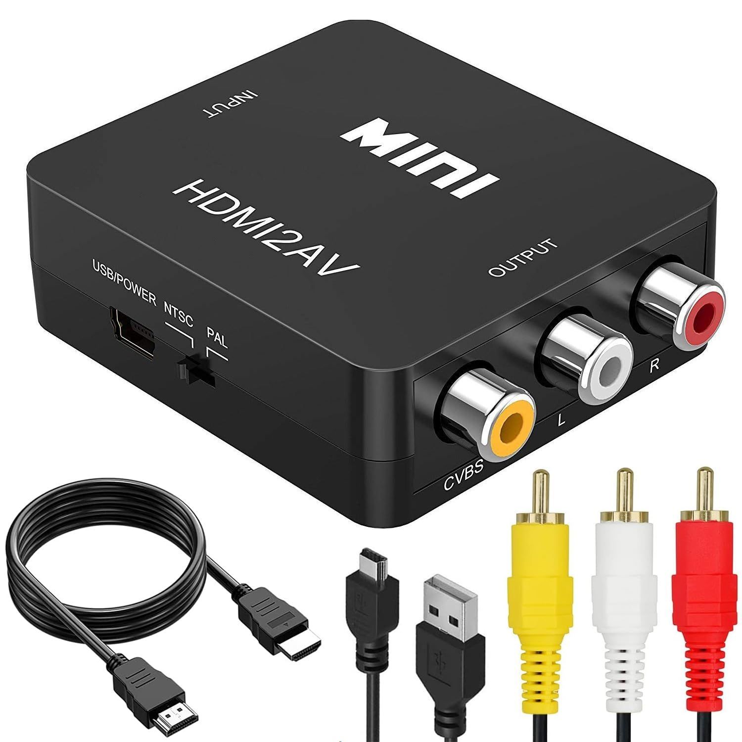 ブラック 1 2M USBケーブル1 0M付き ケーブル ケーブル 1M RCA hdmi 1080P 変換アダプター からアナログ