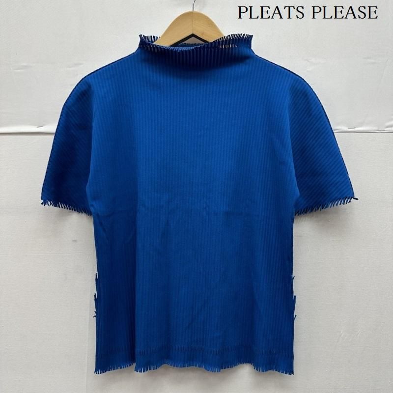 PLEATS PLEASE プリーツプリーズ カットソー 半袖 ISSEY MIYAKE ハイネック フリンジ A-POC カットアウト カットソー PP74-LK913