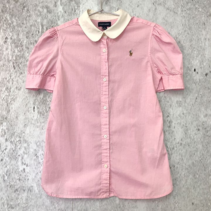 ピンク パフスリーブ シャツ Mサイズ RALPH LAUREN ラルフローレン パフスリーブ シャツ ピンク 14