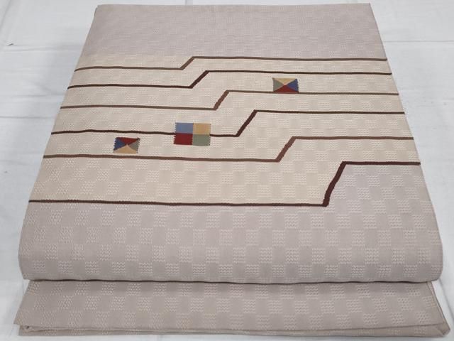 平和屋着物◎八寸名古屋帯 幾何学文 正絹 逸品 DAAV0813qa - メルカリ 