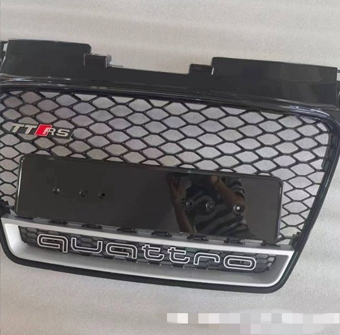 Audi TT 8J TTRS 純正フロントグリル ブラックフレーム 本体+ナンバーブラケット 取付込 アウディー TT 8J RSグリル シルバー