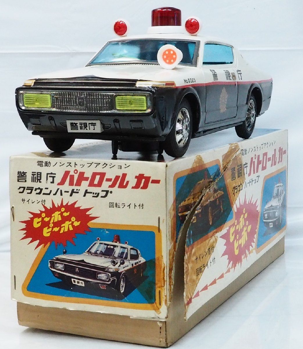 アオシン【トヨタ クラウン 2ドア ハードトップSL警視庁パトロールカー電動ノンストップ】tin toy carブリキAOSHIN青真商会ASC【箱付】 0204 - メルカリ