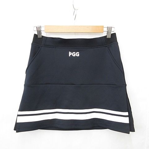 パーリーゲイツ PEARLY GATES PGG ゴルフ スポーツウエア スカート プリーツ ライン 紺 ネイビー 1