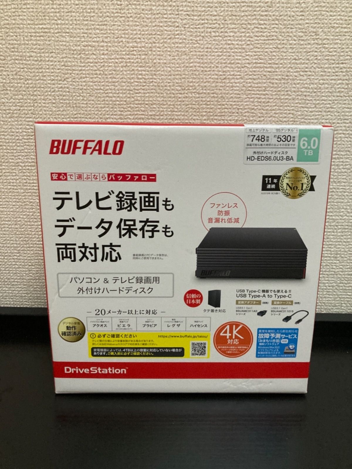 HD-EDS6.0U3-BA バッファロー録画用外付けハードディスク 6.0TB - メルカリ