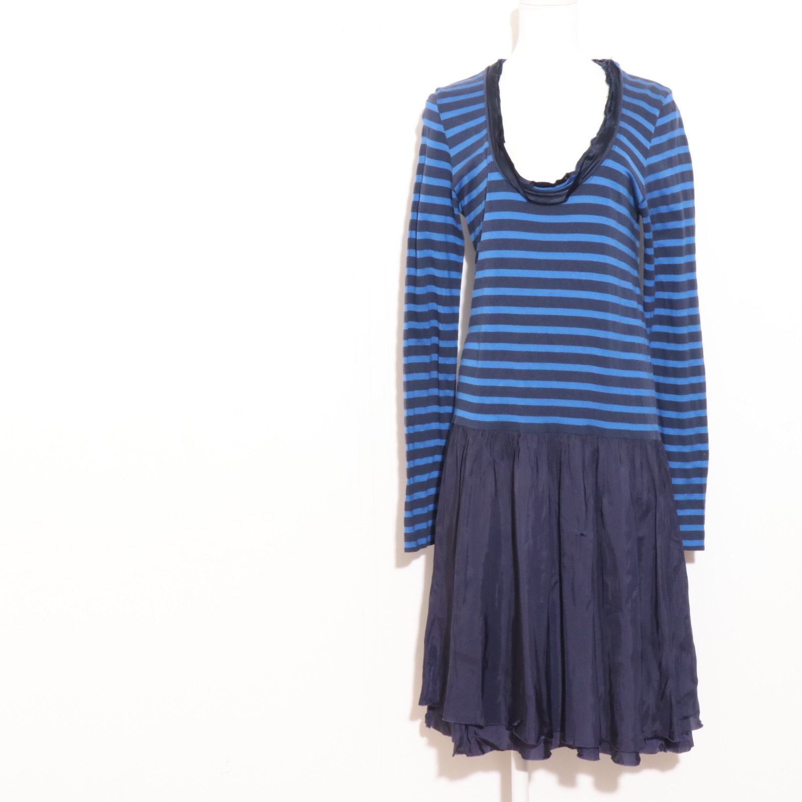【大人気】SACAI LUCK バックスタイル 切替 ワンピース ☆美品☆ sacai luck サカイラック ワンピース 膝丈 長袖 クルー