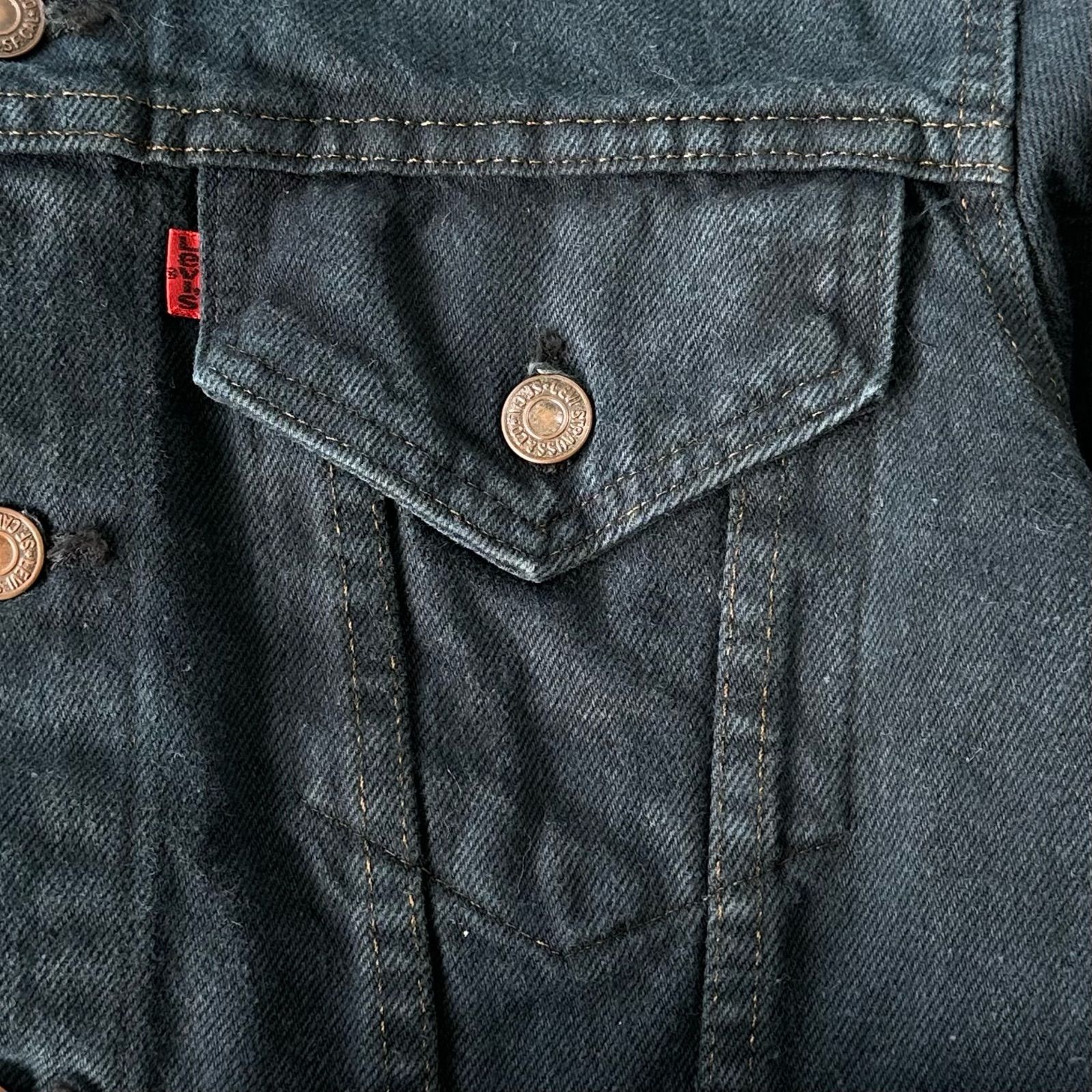80s USA製 リーバイス70505 デニムジャケット 後染め ブラックLevi