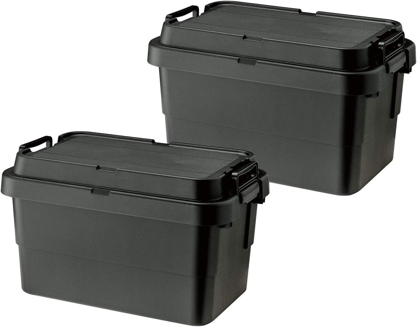 数量 TC-50S 2個セット 日本製 コンテナ ブラック ボックス 50L スタッキング 屋外収納 トランクカーゴ キャンプ 収納ボックス 防水 リス RISU GHON108