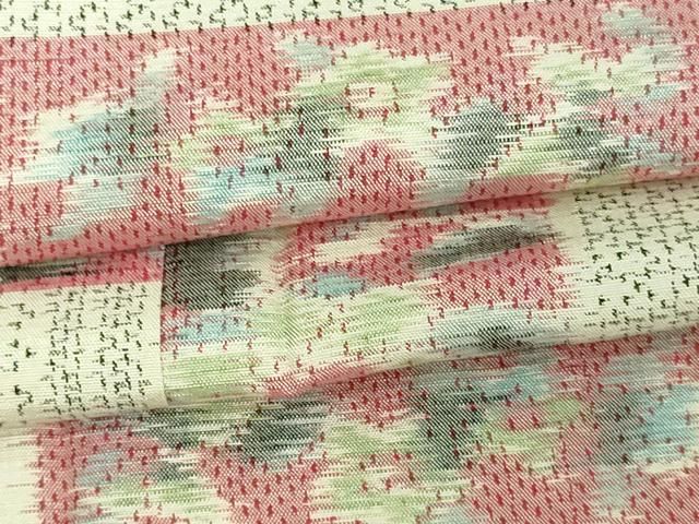 平和屋着物▽上質な紬 単衣 舞花文 正絹 逸品 DAAT9189az