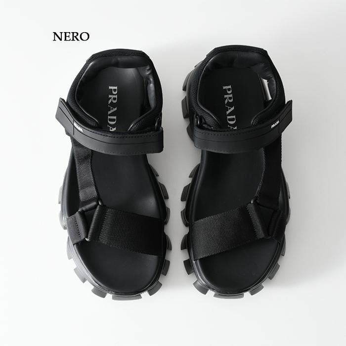 PRADA プラダ サンダル モノリス 2X3056 3L74 メンズ 厚底 黒