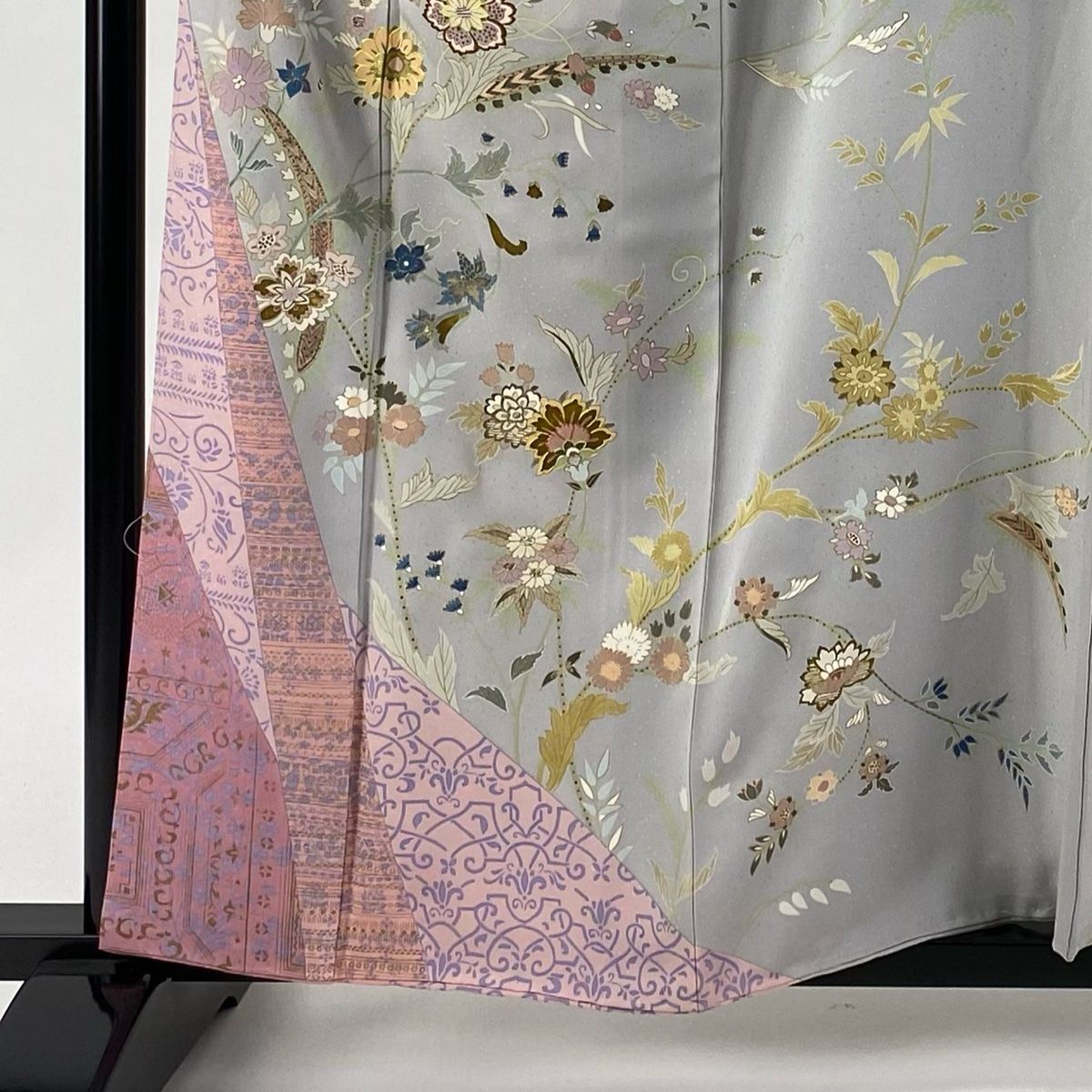 平和屋本店□極上 訪問着 総刺繍 吉祥草花文 暈し染め 金糸 ロング丈