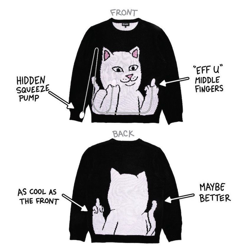 Ripndip Lord Nermal Flippy Knitty Sweater Black L セーター 送料