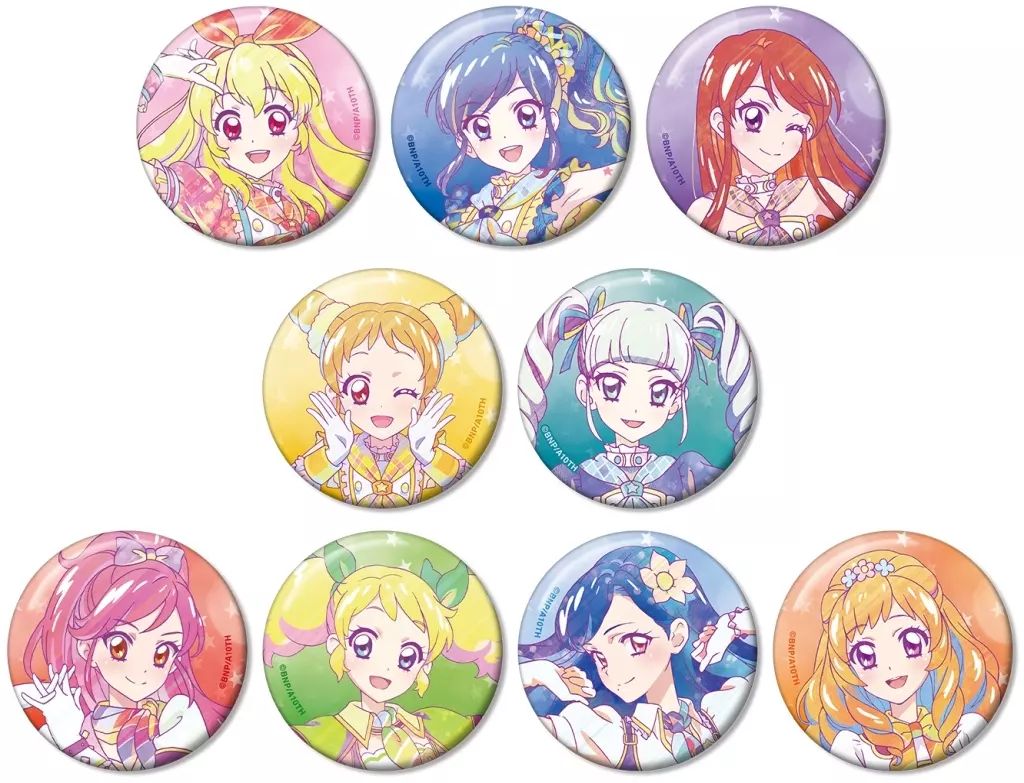 【中古】バッジ・ビンズ 全9種セット 「アイカツ! 10th STORY ～未来へのSTARWAY～ トレーディング Ani-Art clear label 缶バッジ」