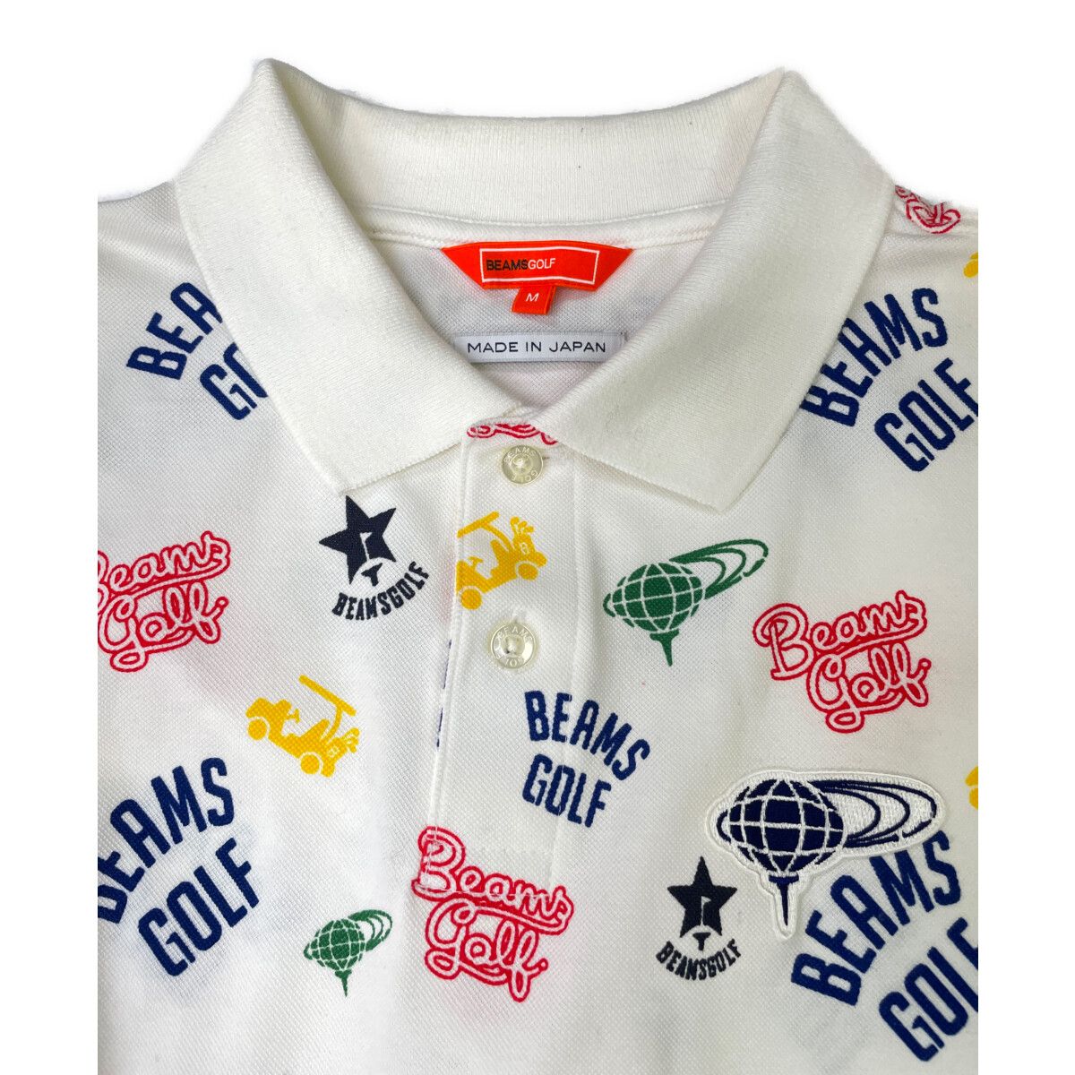 中古 メンズ ビームスゴルフ BEAMSGOLF 半袖ポロシャツ M 白