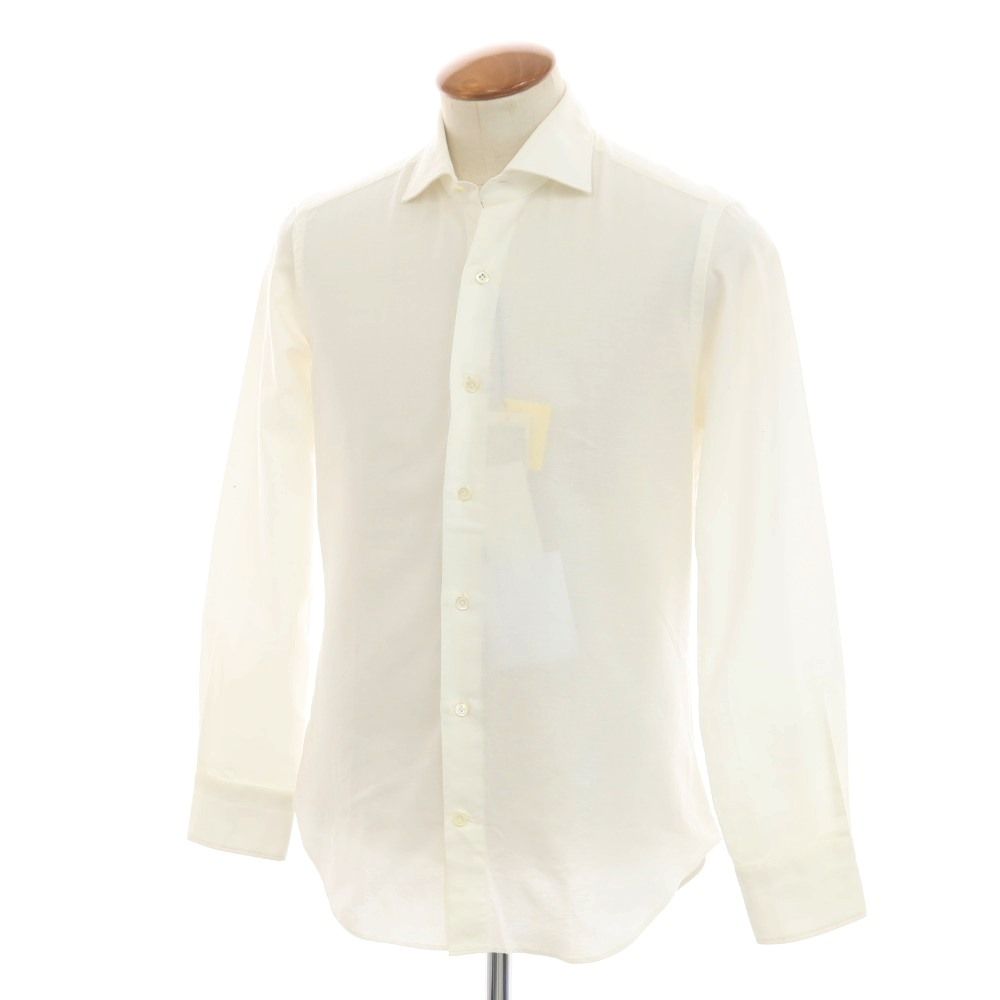 美品 ジャンネット ホリゾンタルカラー ブラウン コットン ドレスシャツ Ｍ 中古】ジャンネット giannetto コットン ホリゾンタルカラー ドレス