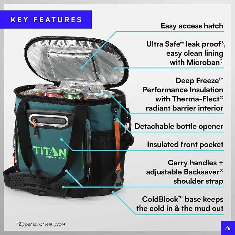 Titan Deep Freeze 24缶断熱バケットトートクーラー プロセスブルー 1