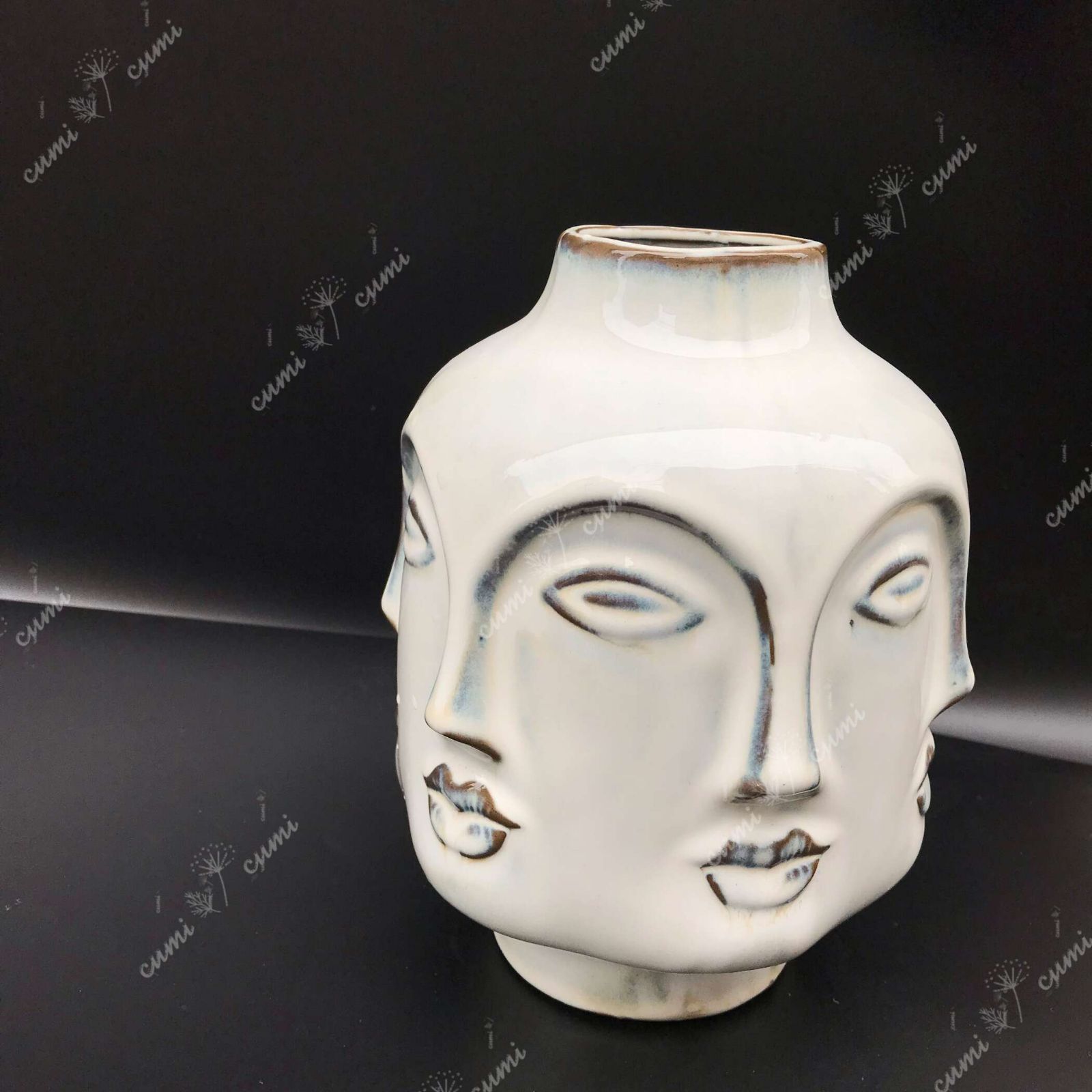N0162【アメリカ】 芸術 顔 花瓶 室内 陶器 フラワーベース 鉢植え 人気 N0162【アメリカ】 芸術 顔 花瓶 室内 陶器 フラワーベース