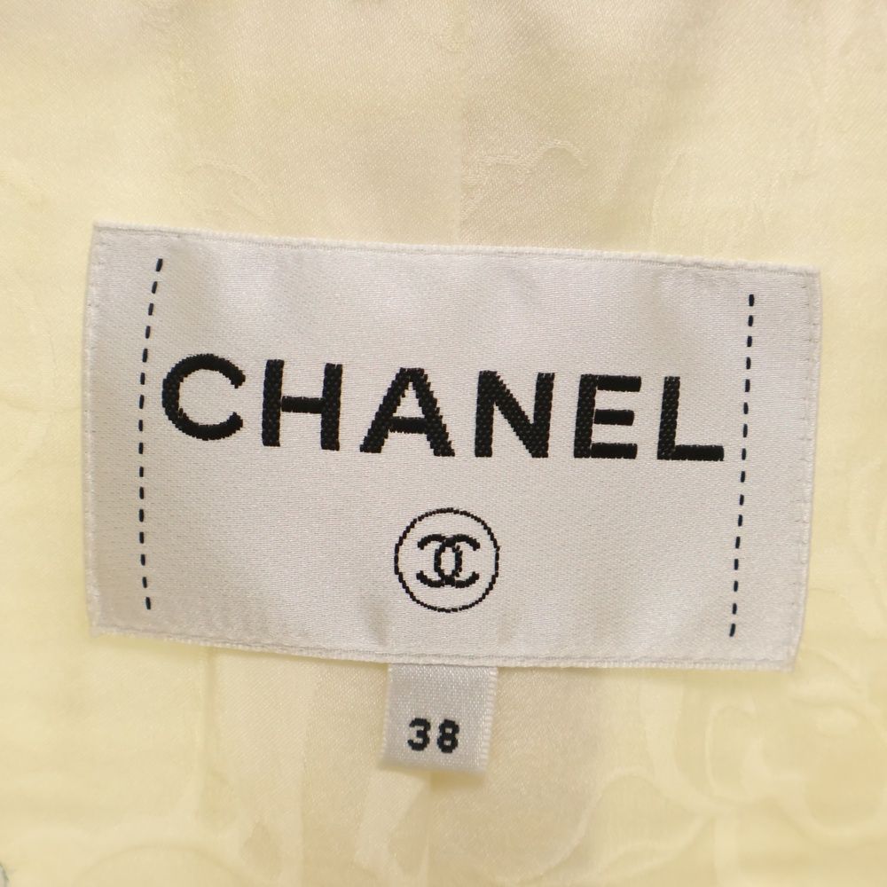 CHANEL (シャネル) ココマークボタン ツイードノーカラージャケット  