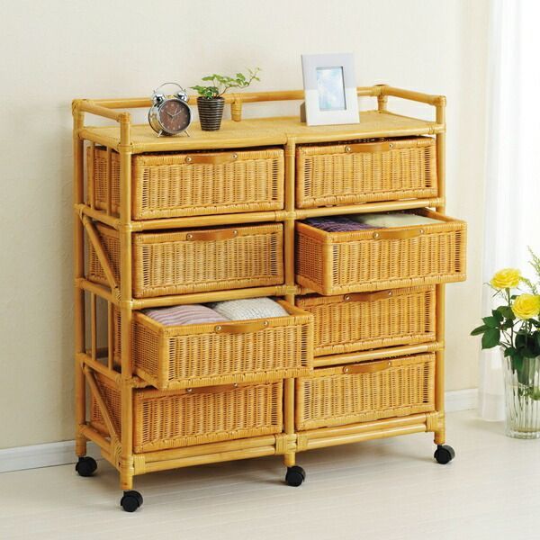 昭和レトロ 花柄 木製チェスト 6段タンス 飾り棚 古家具 ビンテージ