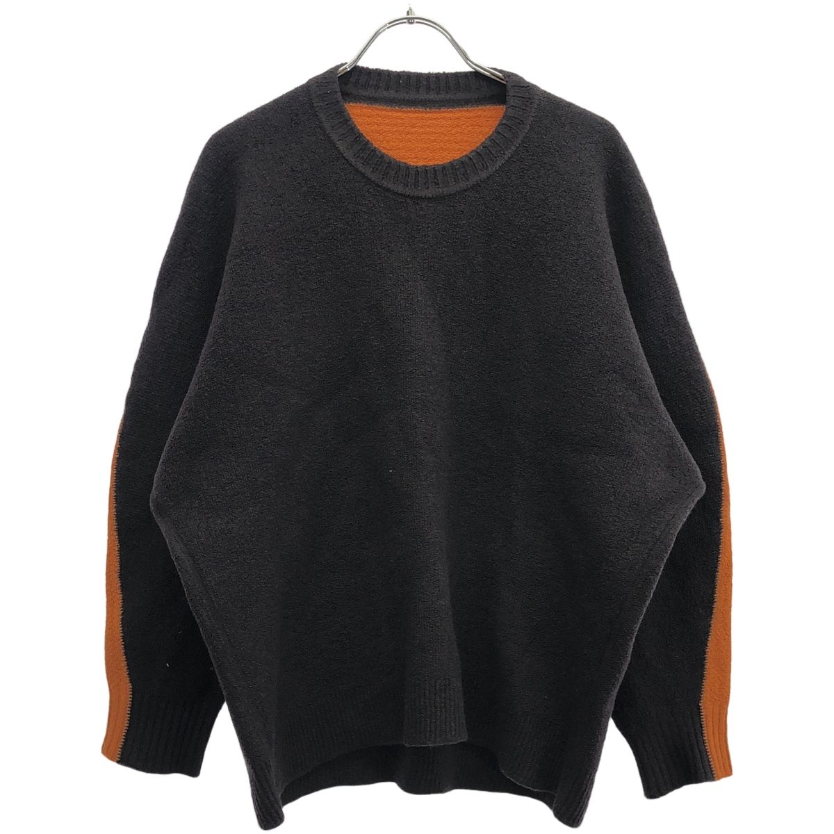 HOMME PLISSE ISSEY MIYAKE オム プリッセ イッセイ ミヤケ 24AW DRAWING KNIT 2トーン ニットセーター HP43KN983 チャコール オレンジ系 3