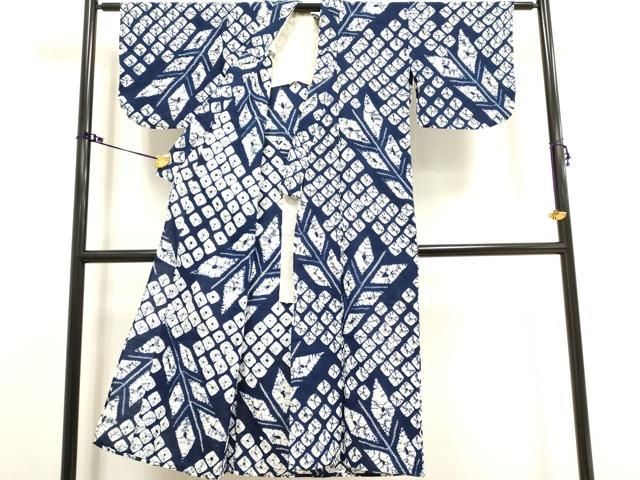 平和屋着物∴夏物 小紋・浴衣兼用 綿絽 矢羽花文 綿 逸品