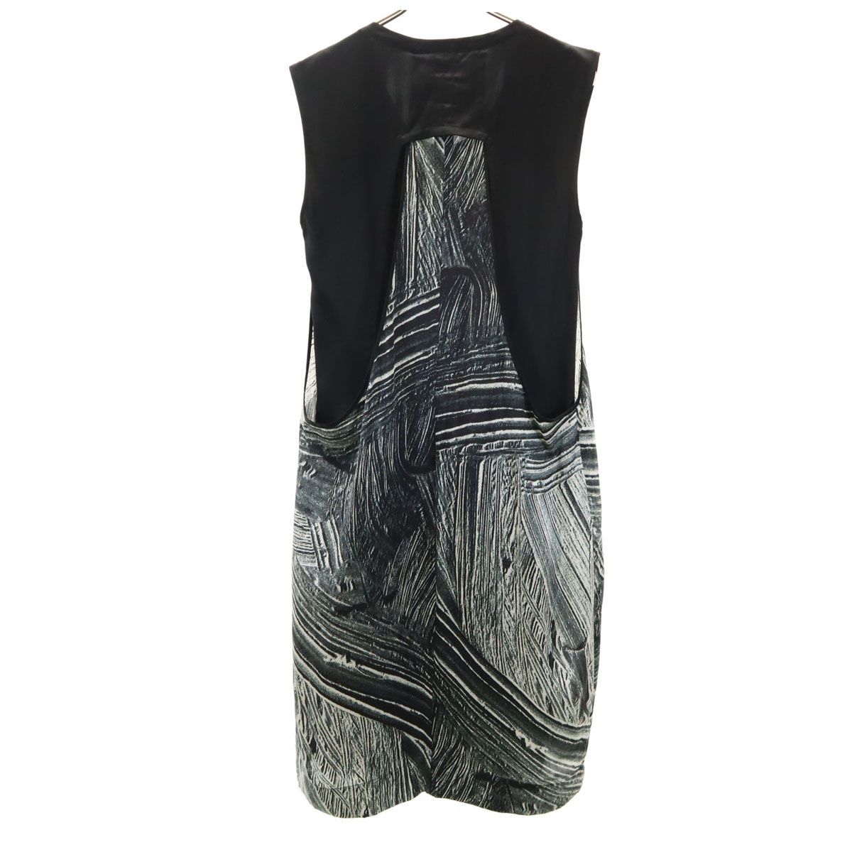 Helmut Lang / ノースリーブワンピース/2/シルク/BLK/総柄/16-5105139 HELMUT LANG ヘルムートラング シルク 総柄 ノースリーブ ワンピース S