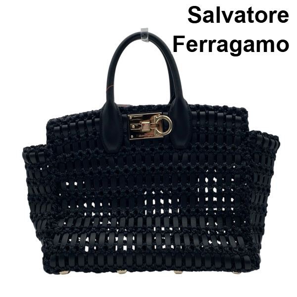 【未使用級】サルヴァトーレフェラガモ Studio Box bag ガンチーニ サルバトーレフェラガモ Salvatore Ferragamo 【FERRAGAMO