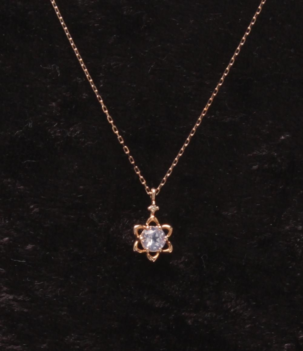 美品 Canal4℃ カナルヨンドシー K10 ストーンネックレス 美品 カナルヨンドシー ネックレス K10 ムーンストーン