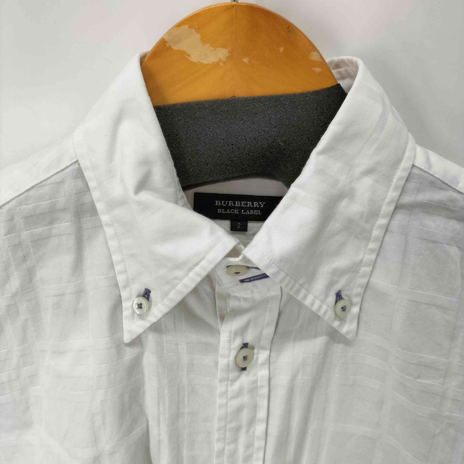 新品未使用　BURBERRY BLACK LABEL 半袖シャツ　ボタンダウン バーバリーブラックレーベル BURBERRY BLACK LABEL 白シャツ