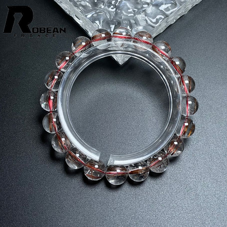 上級 EU製 定価5万円ROBEAN・ブラウンルチルクォーツブレスレット パワーストーン 天然石 綺麗 金運 お守り プレゼント ギフト 9.4-9.8mm L0124029