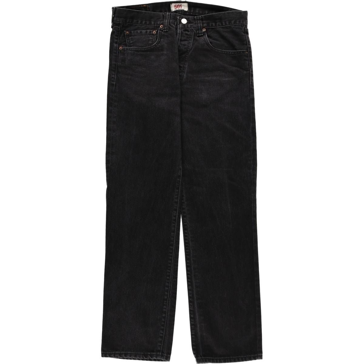 古着 リーバイス Levi s リーバイス501 STRAIGHT LEG BUTTON-FLY ブラックデニム ストレートデニムパンツ メンズw32相当|eaa577475