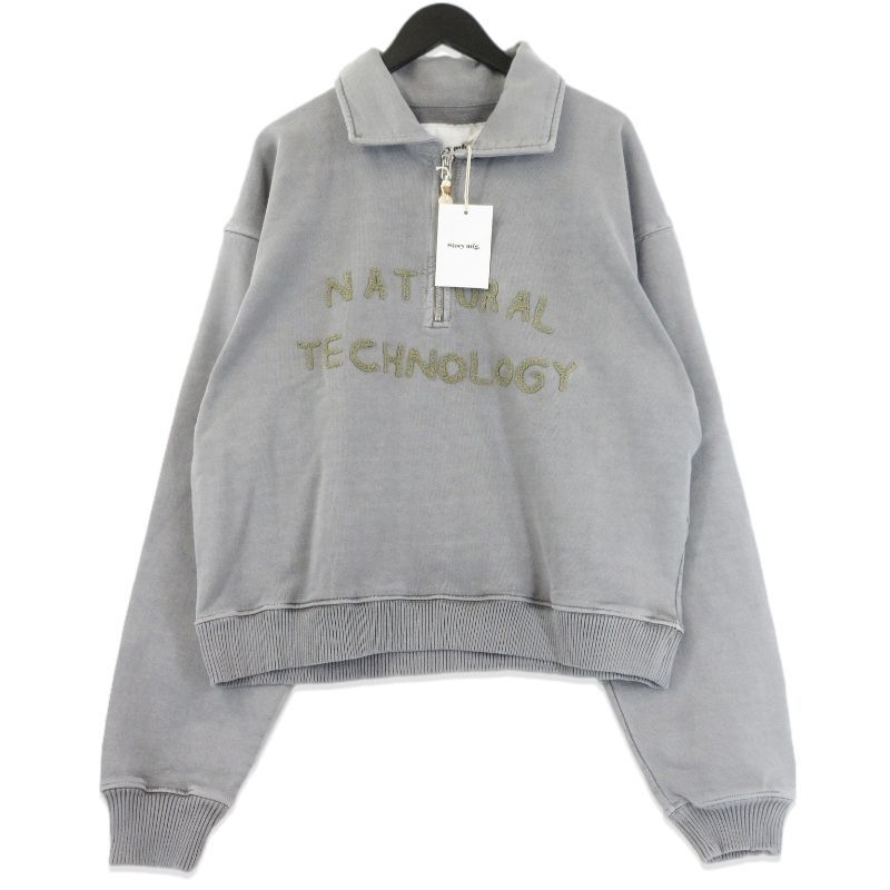♥ STORY MFG ストーリーエムエフジー GEO PULLOVER SSS25SWG ハーフジップ スウェット コットン ブラック 黒 L 70016985