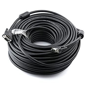 DTECH 高耐久性 150フィート長 VGAケーブル オス-オス コンピューターモニターコード 1080p 高解像度 - 46m ブラック