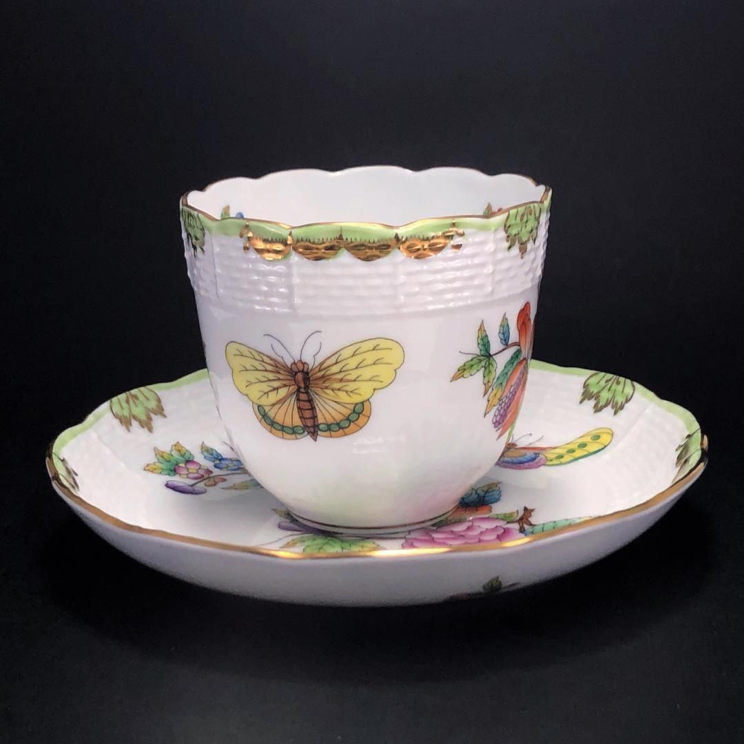 ヘレンドヴィクトリアブーケ (金彩花模様) カップ&ソーサー 1客 訳あり