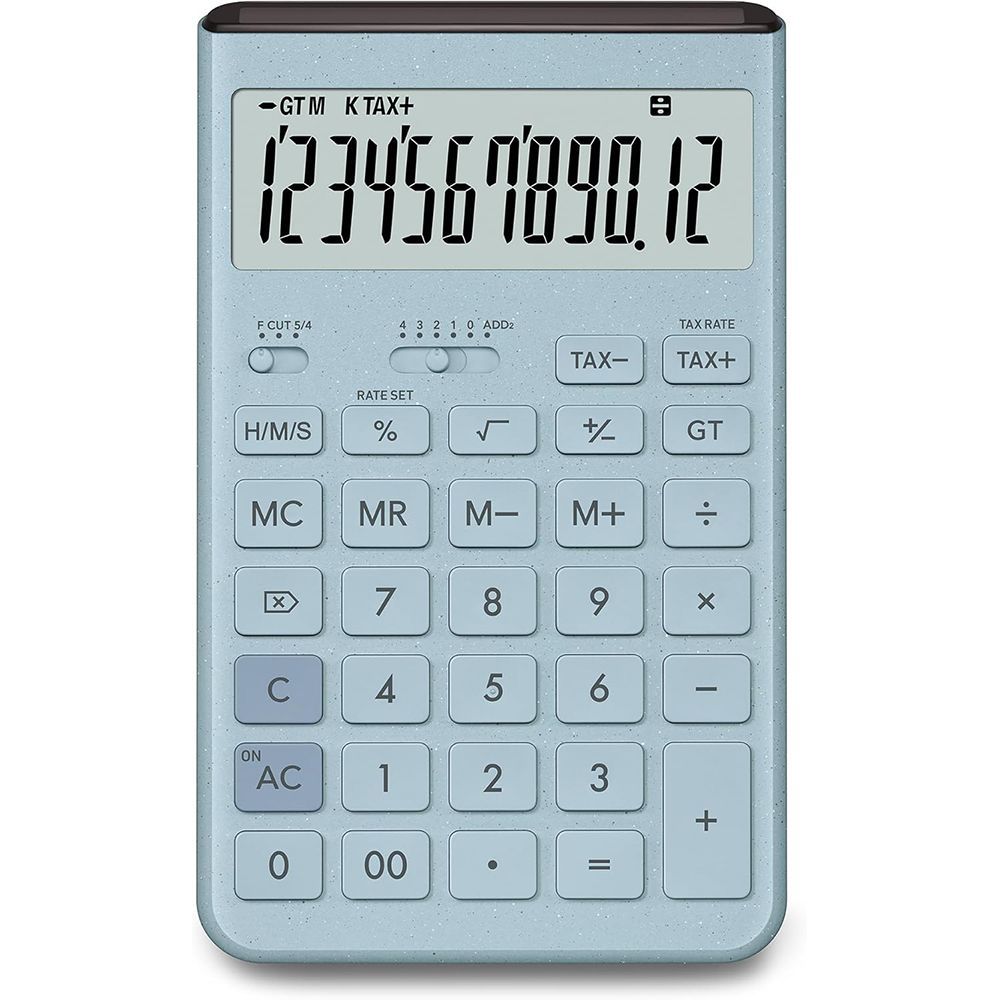まとめ買い カシオ Comfy デザイン電卓 ジャストタイプ 12桁 グレイッシュブルー JT-200T-BU-N 3個セット