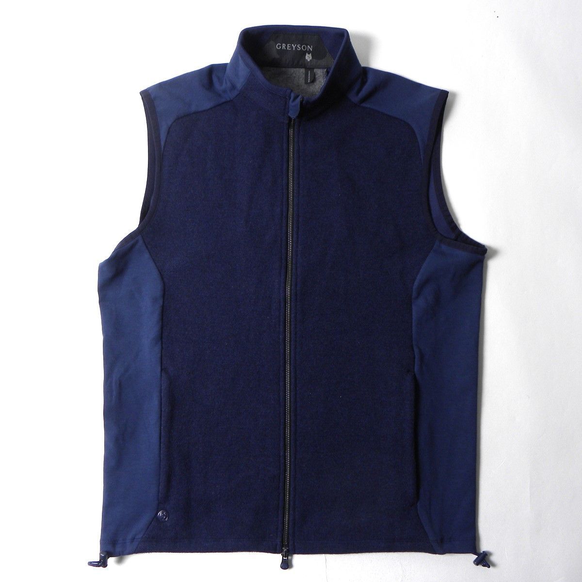 ベスト GREYSON グレイソン SEQUOIA LUX VEST 防水 防風 4WAYストレッチ ウール混 オオカミアイコン ドロスト ゴルフウェア S ネイビー