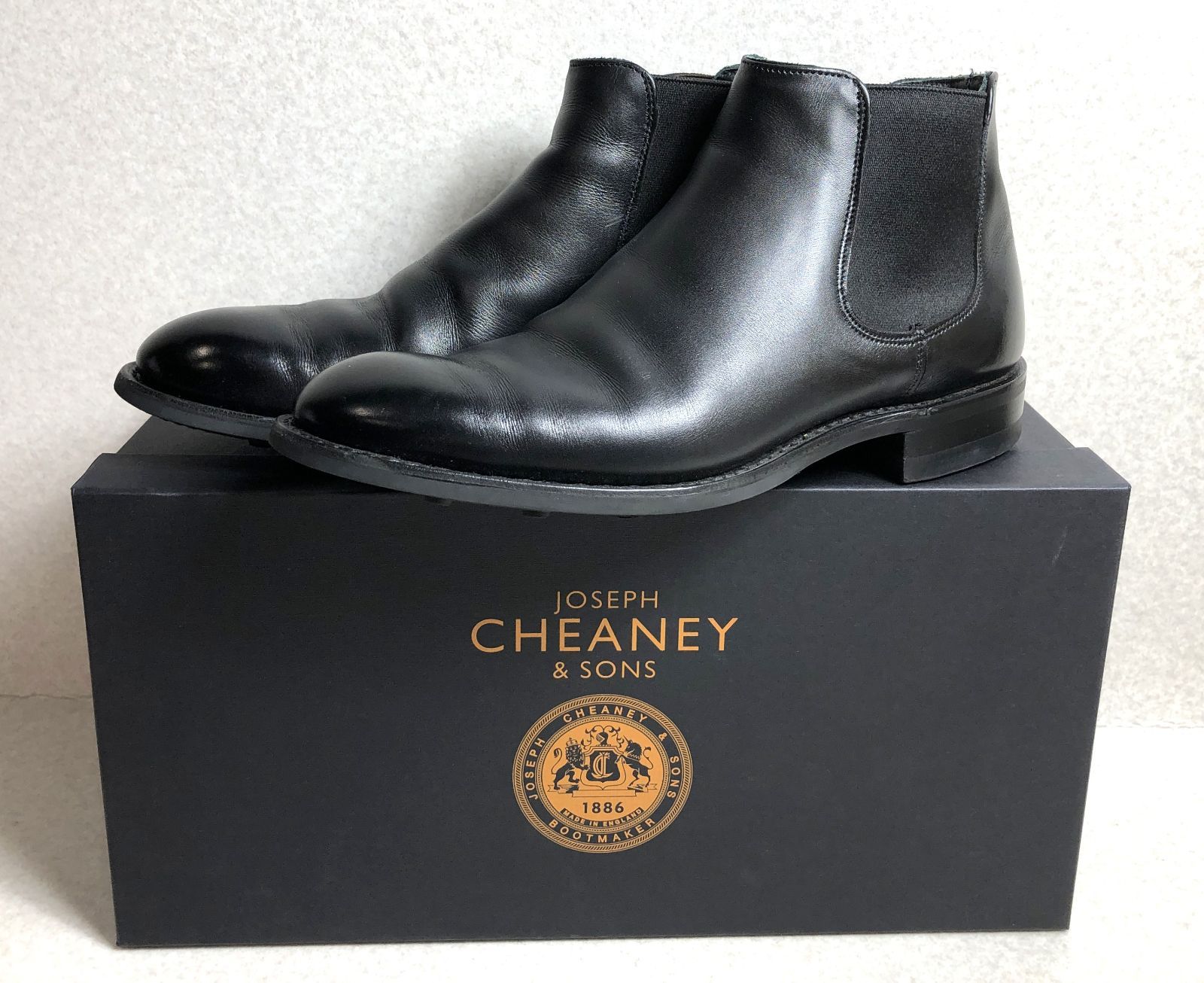 DH787 JOSEPH CHEANEY ジョセフ チーニー サイドゴアブーツ 24.5㎝ FAWKES ブラック カーフ