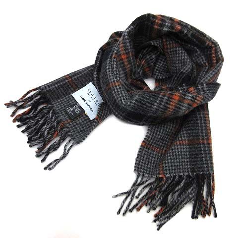 タケオキクチ TAKEO KIKUCHI ベグアンドコー BEGG-co チェック フリンジ マフラー グレー スコットランド製