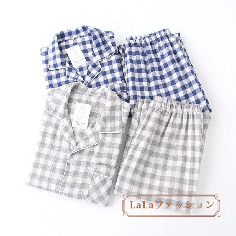 ペアパジャマ メンズ レディース チェック チェックパジャマ上下セット パジャマ ルームウエア 部屋着 プレゼント おしゃ ペアルック chunxisy01 USTAUSTRALIA_COM_AU