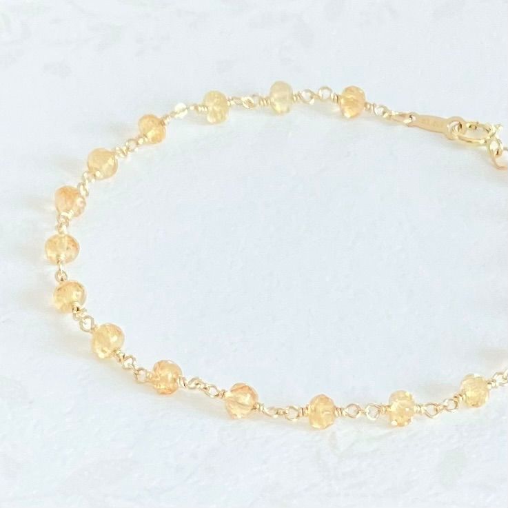 唐揚げ◆希少✧インペリアルトパーズブレスレット✧14kgf 高品質〉インペリアルトパーズのブレスレット【14kgf】 - メルカリ