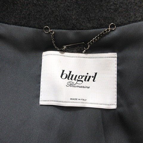 新品タグ付blugirlブルーガールBlumarine 黒ロングコート❤️可愛い❤️ ブルーガール ブルマリン BLUGIRL BLUMARINE ノーカラーコート