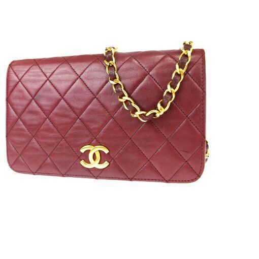 【中古】 シャネル(Chanel) ココマーク チェーン 2WAY レザー ショルダーバッグ ボルドー 98GA859