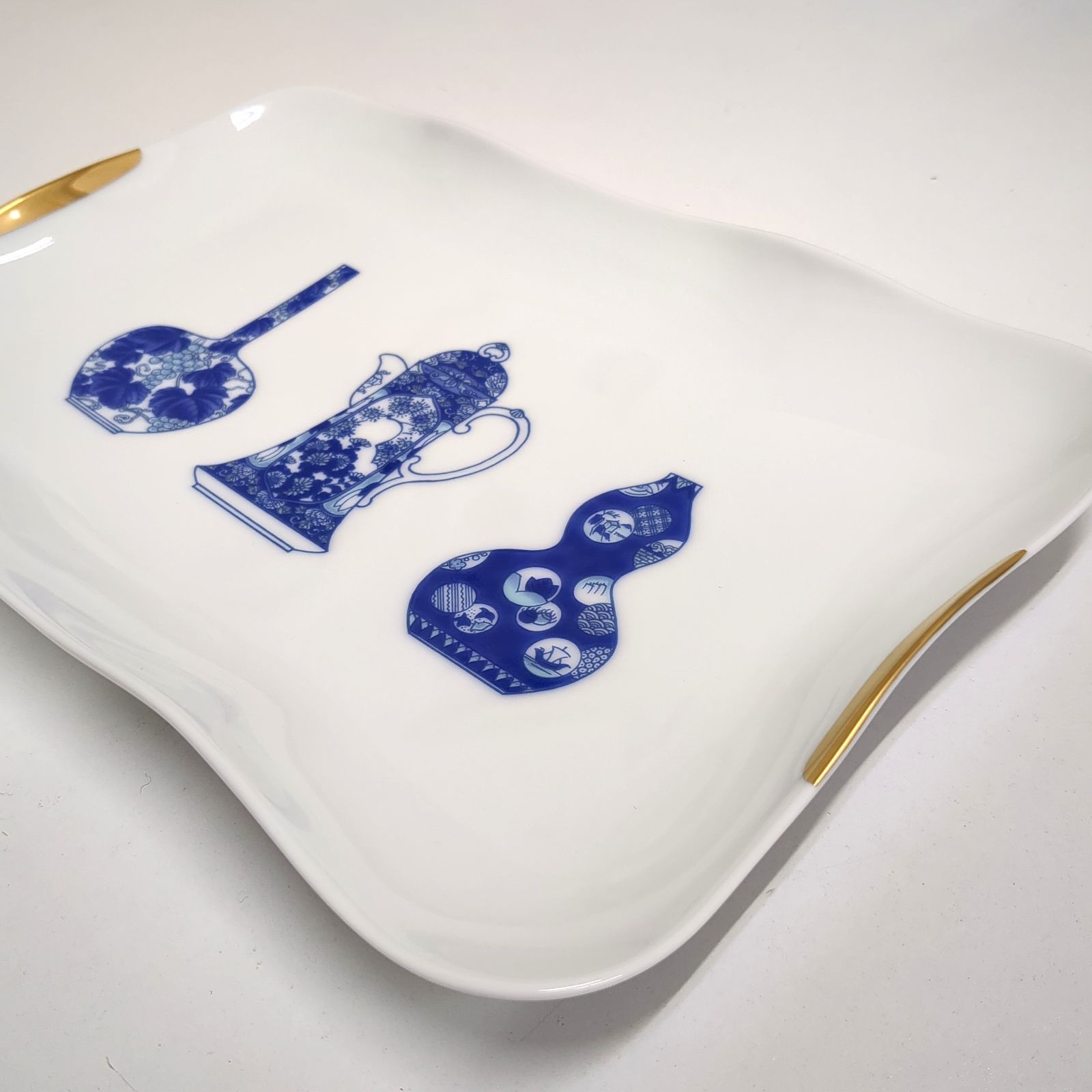 ブルーチャイナ 角サンドイッチトレイ | 有田焼 深川製磁｜公式