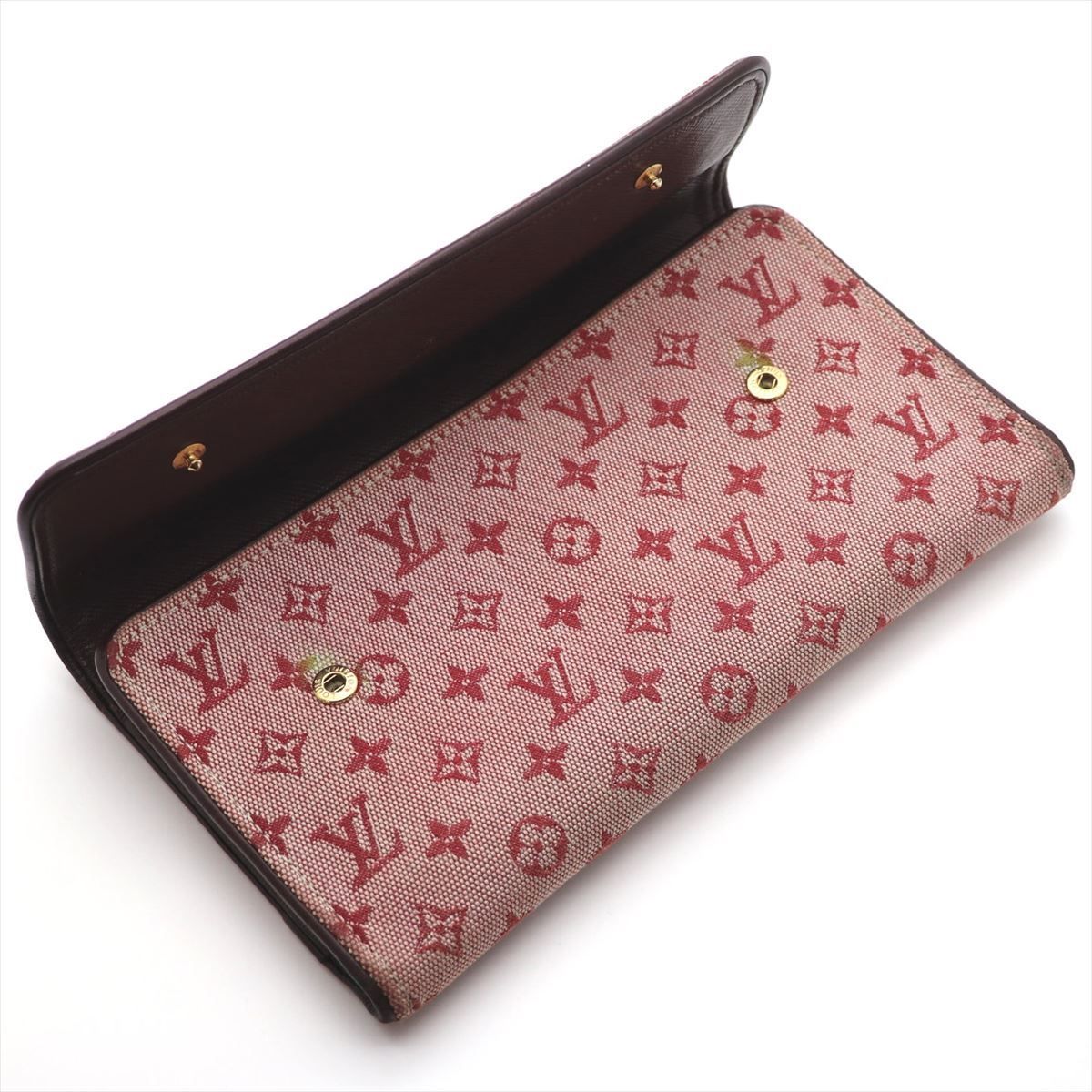 ルイヴィトン 長財布 モノグラムミニ ポルトトレゾール M92244 レッド