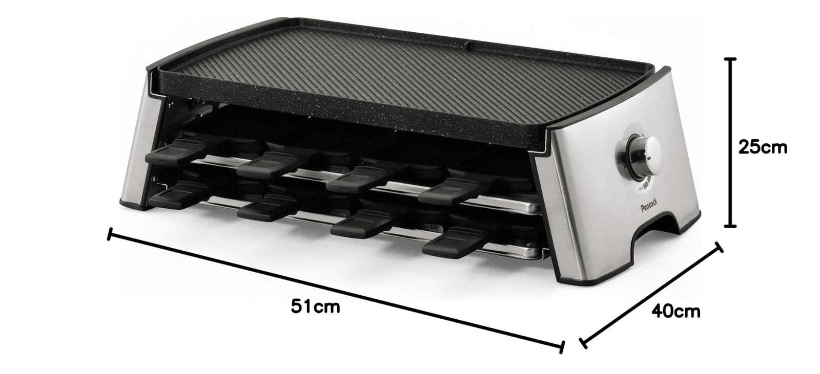 数量 ピーコック ホットプレート 大型 1300W ホームパーティグリル おうち キャンプ バーベキュー ラクレット 焼肉 レシピ付き WRV-13 ステンレス