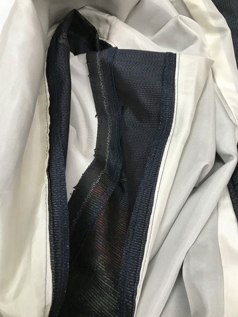 男着物 手織り紬 結城紬 正絹 AK-4866 裄74 紳士着物 結城紬 縞 粋 正絹 T-5697 新古品 結城紬 着物 着尺