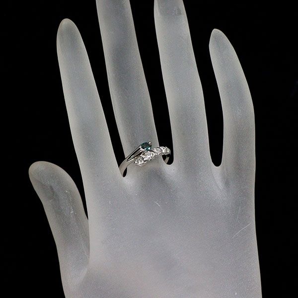 Pt900 アレキサンドライト ダイヤモンド リング 0.25ct D0.50ct
