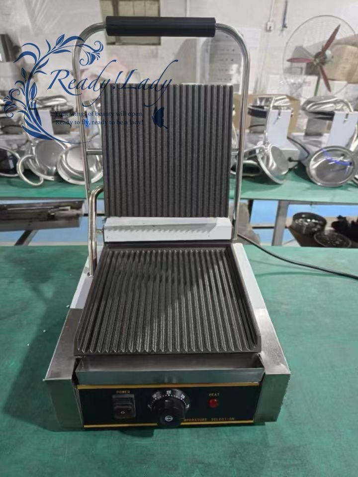 新入荷 パニーニメーカー多機能プレスサンドイッチベーカー焼き肉ロースター 半分が平ら 半分がでこ 110v