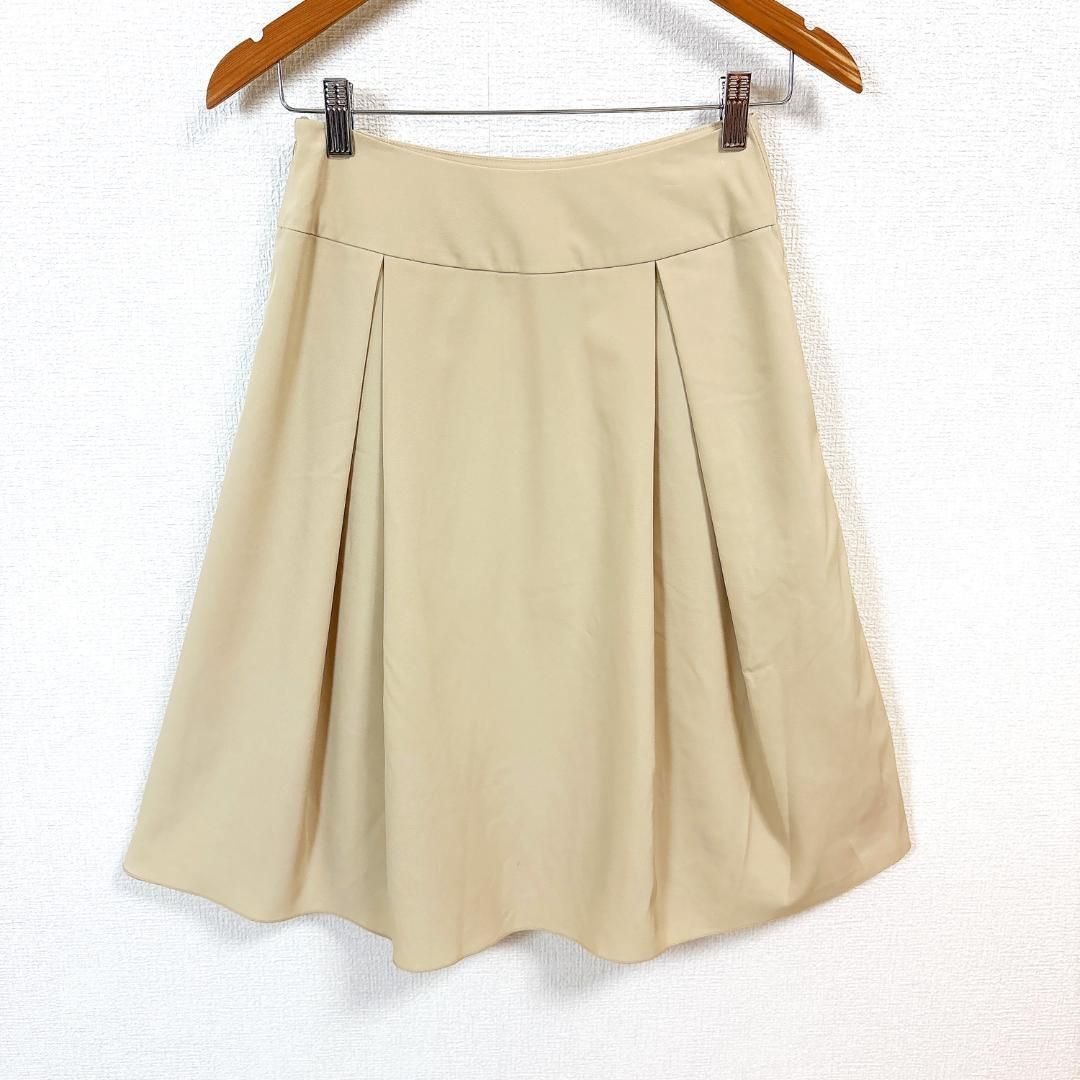 フォクシーニューヨーク フ スカート 膝丈 38 無地 ライトベージュ SIROKUMA-CORPORATION_COM