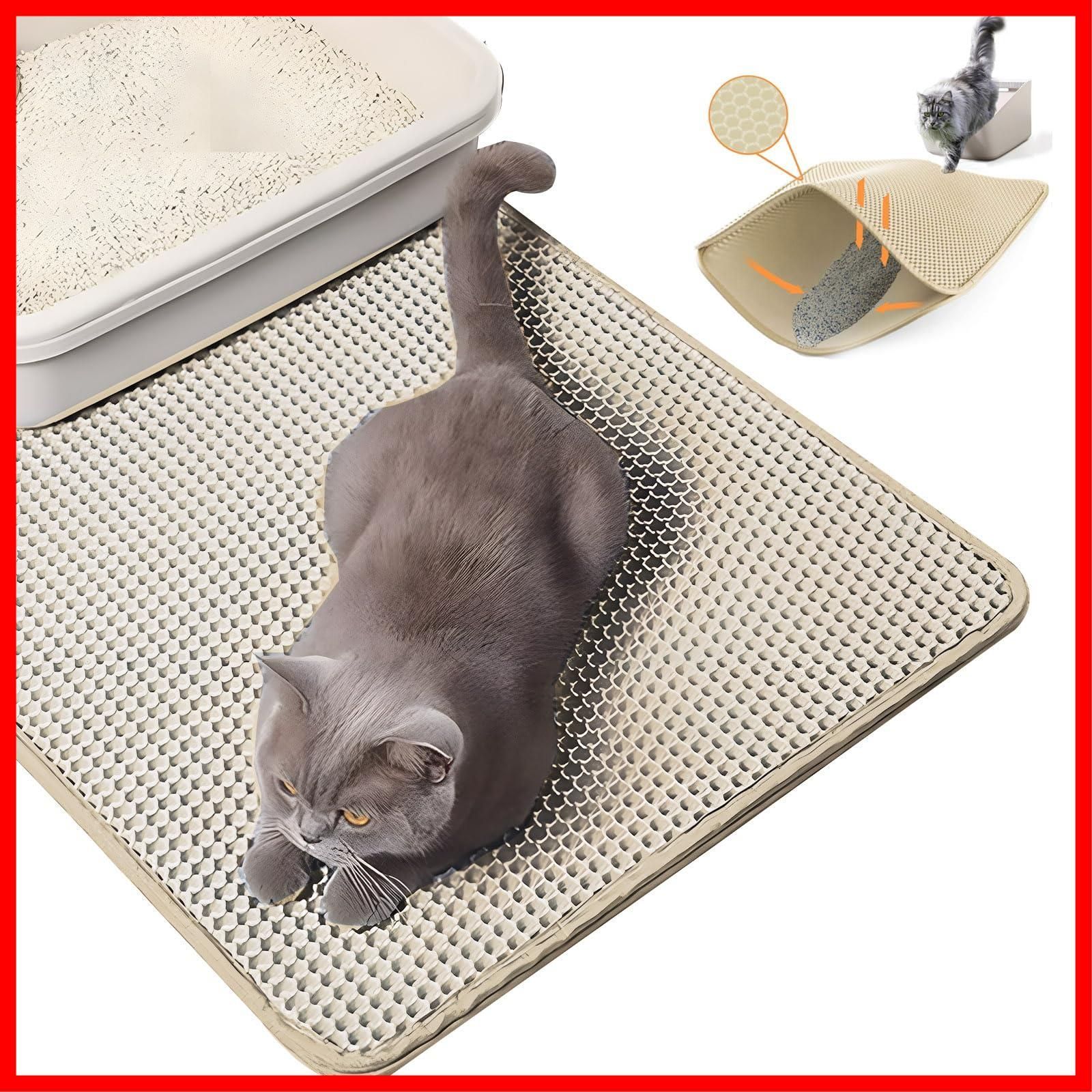 新品未使用】Sunstarspets 猫トイレマット:多機能  飛び散り防止・45CM×60CM・中・大サイズ・EVA滑り止め・防水防カビ臭防止・マッサージ式・高耐久・四季適用・掃除簡単(カーキ色M) - メルカリ